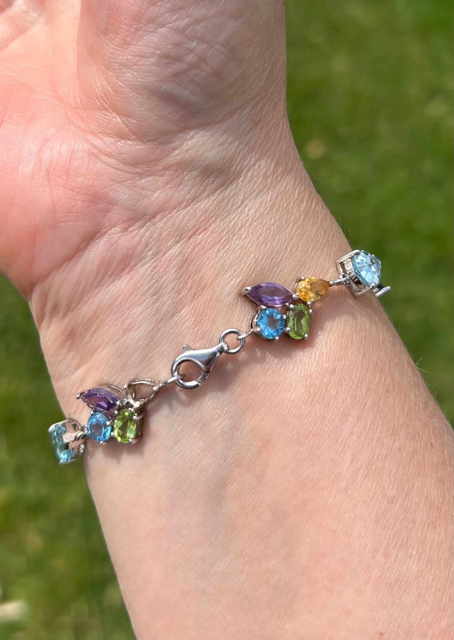 Topaz, citrine, peridot & amethyst bracelet