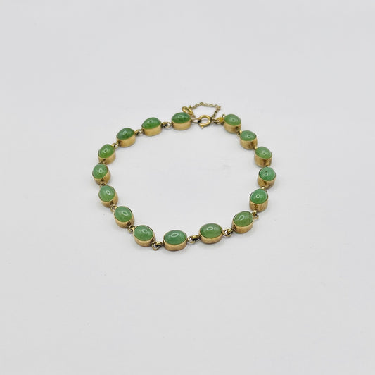 9ct gold nephrite bracelet