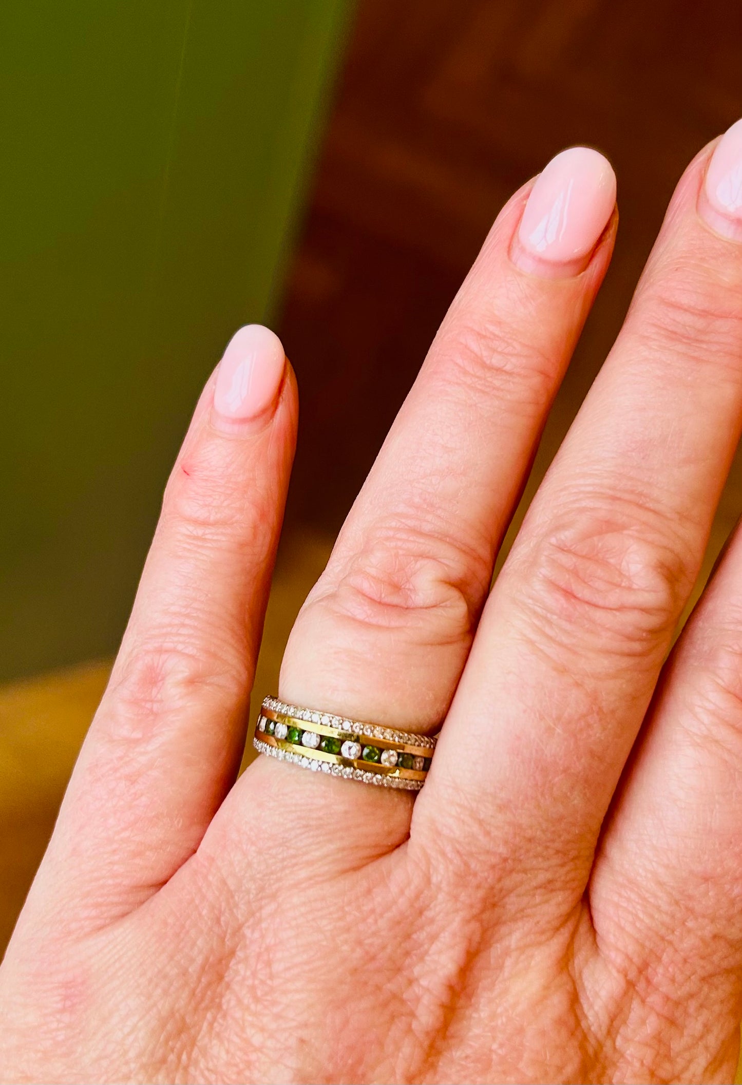 Emerald and diamond ring