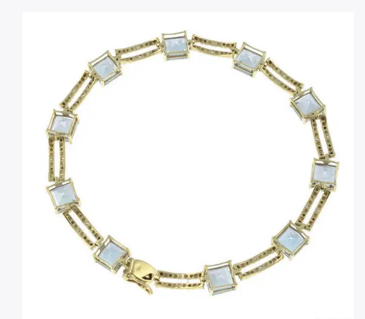 Mystic topaz & diamond bracelet set in 9ct white gold