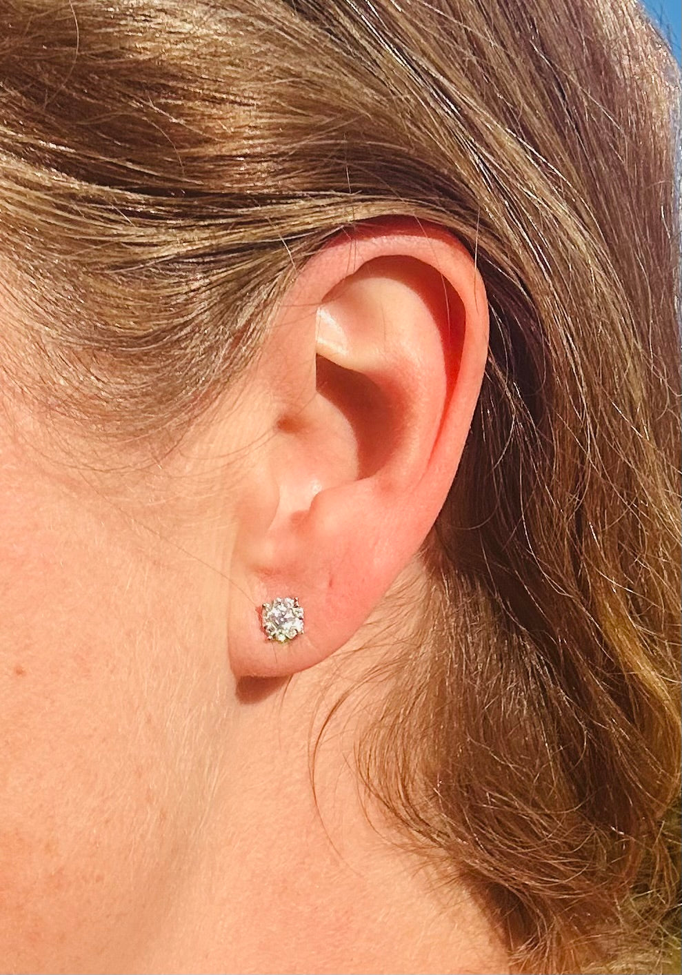 Diamond cluster stud earrings