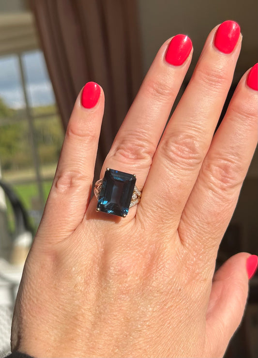 Topaz & diamond cocktail ring