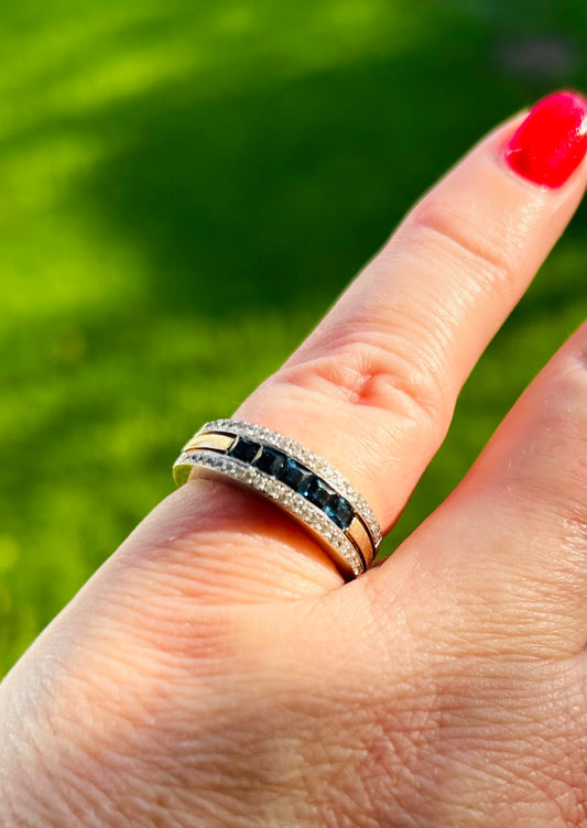 Sapphire and diamond eternity ring