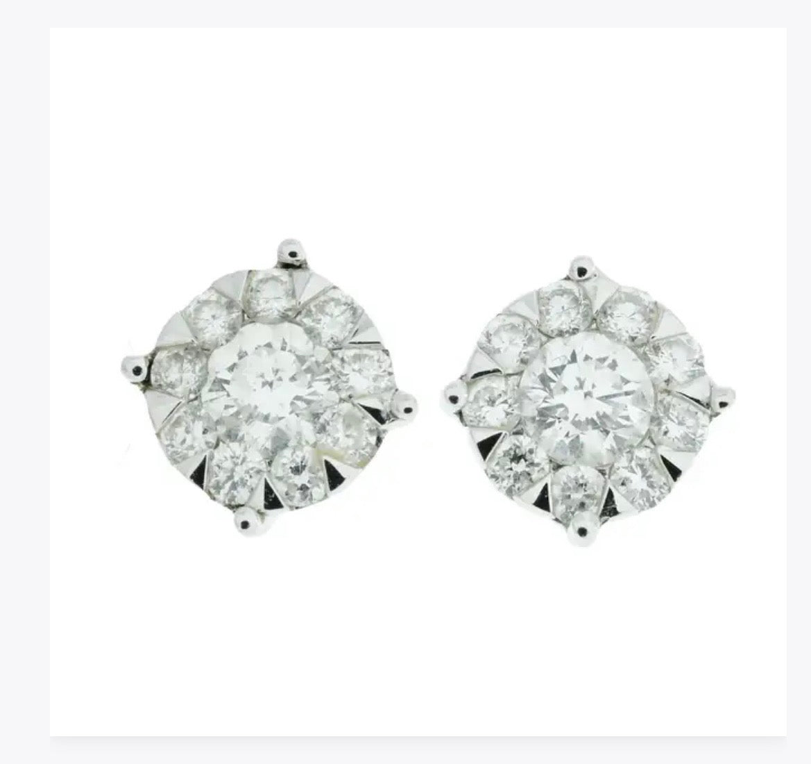 Diamond cluster stud earrings