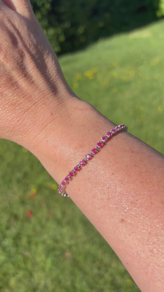 Ruby tennis bracelet