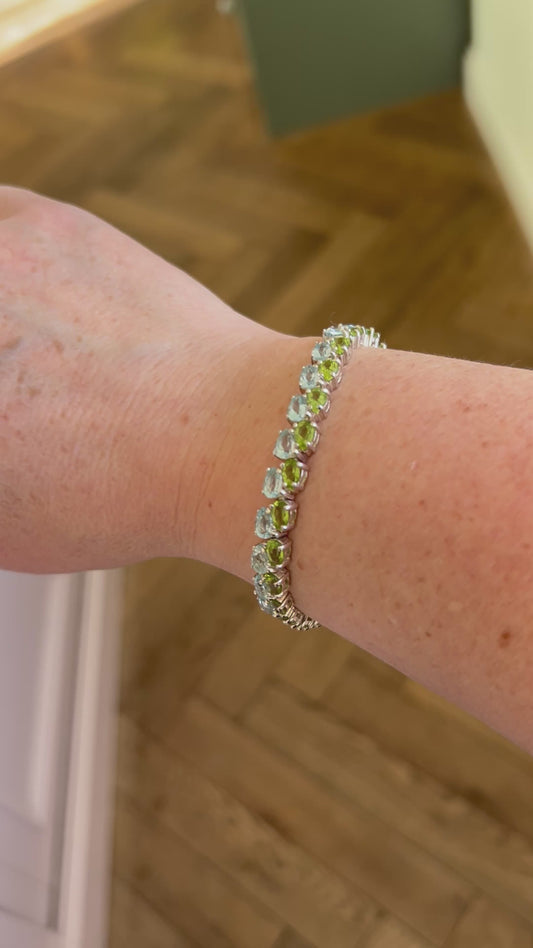 Peridot & blue topaz bracelet