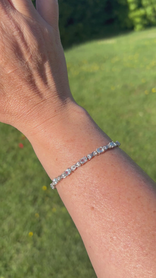 Blue topaz & cubic zirconia bracelet